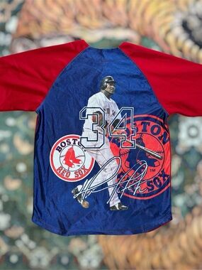 Boston Red Sox Majestic David Ortiz Baseball Jersey Graphic Print Used Small